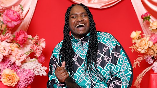 Baker Boy poses with the ARIA award for Album of the Year.