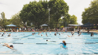 Canberrans cooled off at the Dickson Pool during the heatwave in January.