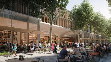 The plans include a tree-lined central boulevard with shops, cafes, restaurants and bars. 