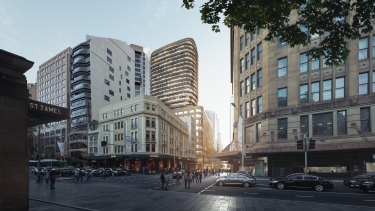 Scentre Group and Cbus Property have lodged plans for a new luxury retail store and apartment tower at 77 Market Street, Sydney.