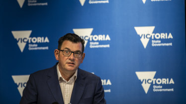 Daniel Andrews as he announced a snap shutdown on Friday.