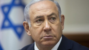 Israeli Prime Minister Benjamin Netanyahu attends a cabinet meeting in Jerusalem. 