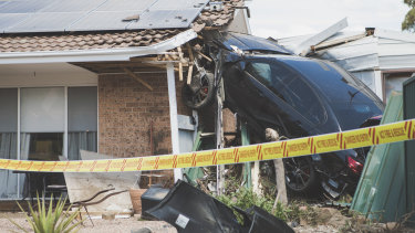 A Car Crashes Into House At Isabella Plains