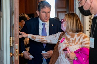 Democrat Senators Joe Manchin and Kyrsten Sinema, pictured on Capitol Hill last November.