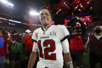 NFL superstar Tom Brady after winning his seventh Super Bowl last year.