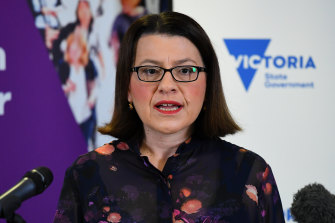 Health Minister Jenny Mikakos urges people to think about the healthcare workers "putting their lives on the line". 
