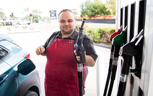Hospitality worker Anthony Gerace, at a Lilydale petrol station.