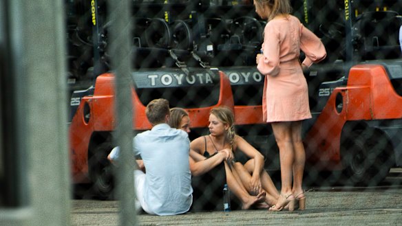 People at the scene of the boating accident.