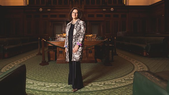 The director of the Museum of Australian Democracy, Daryl Karp, in the House of Representatives at Old Parliament House.