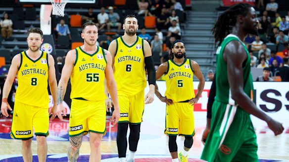 Bogut and his Australian teammates had a slow start against Senegal.