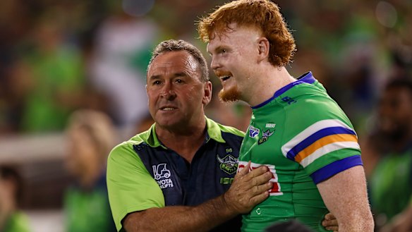 Corey Horsburgh with Ricky Stuart.