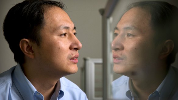 He Jiankui at a laboratory in Shenzhen, China.
