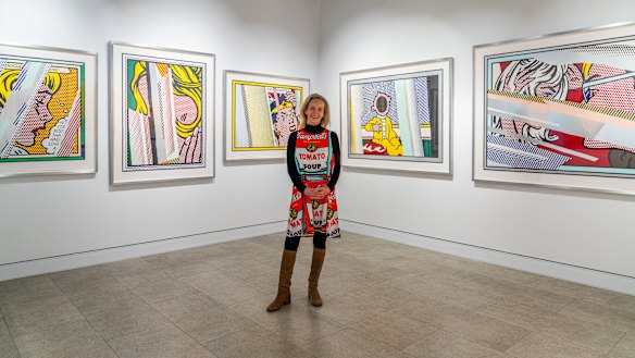 Mudgee Arts Precinct gallery curator Lizzy Galloway with some of the Roy Lichtenstein works on display. 