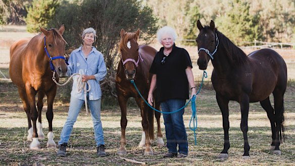 The ACT Equestrian Association is concerned that household delivery drones could threaten the future of the recreation in Canberra.
From left, Secretary of the ACT Endurance Riders Association Mazine McArthur, and The ACT Equestrian Association president Christine Lawrence.