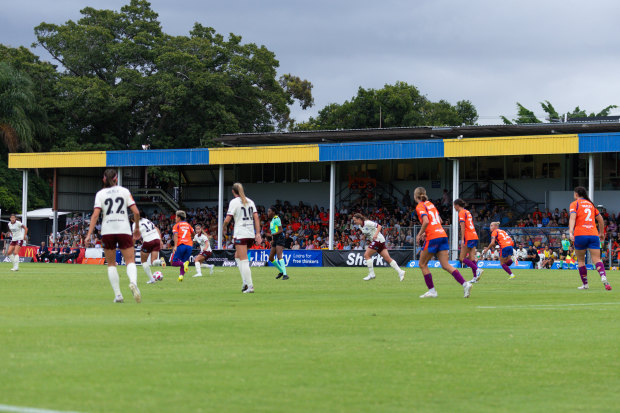 A club record 3712 fans packed into Perry Park to watch the Brisbane Roar v Adelaide United A-League  Women’s match on Sunday.