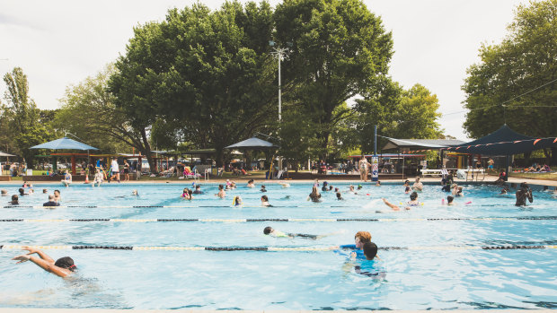 Canberrans cooled off at the Dickson Pool during the heatwave in January.