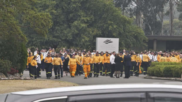 Hundreds attended the funeral of RFS member Geoff Keaton, who died south of Sydney on December 19.