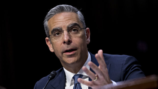 David Marcus, head of blockchain with Facebook, speaks during a Senate Banking Committee hearing in Washington, DC.
