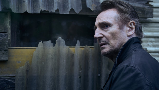 Liam Neeson on the set of Blacklight in Melbourne.