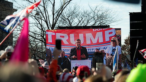 Former US national security advisor Michael Flynn in Freedom Plaza during a rally in support of outgoing US President Donald Trump, on December 12.