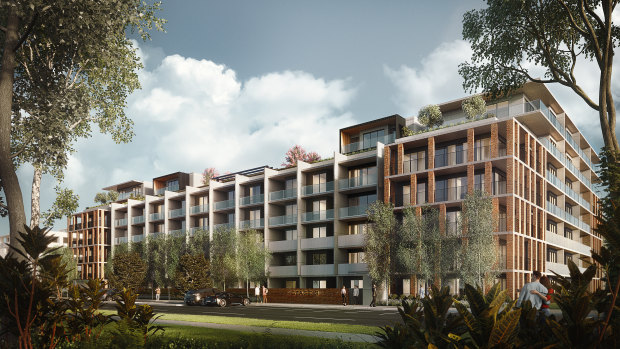 An artist impression of the third stage of JW Land's Founder's Lane development in Braddon. 