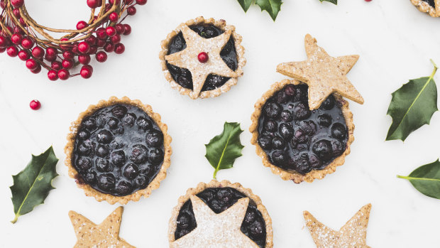 Sabrina Muscat's blueberry and vanilla Christmas pies.