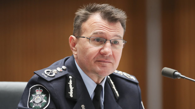 AFP boss Reece Kershaw says the issue of security was discussed with Victoria Police at a meeting of commissioners. 