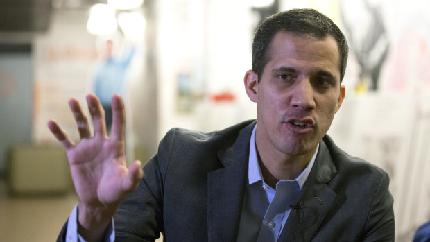 Briefly detained: Juan Guaido.