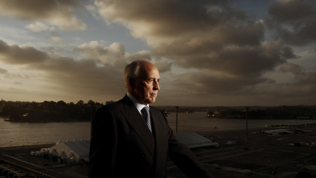 Paul Keating at Barangaroo in 2011, prior to its redevelopment.