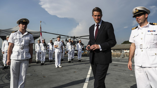 British Defence Secretary Gavin Williamson, aboard HMS Sutherland in Singapore in June.