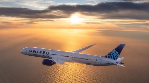 United Airlines’ Boeing 787-9 Dreamliner.