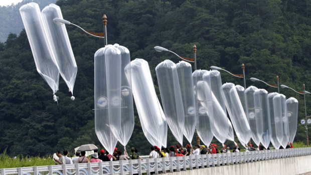 South Korean activists often launch balloons carrying leaflets denouncing the North Korean leader.