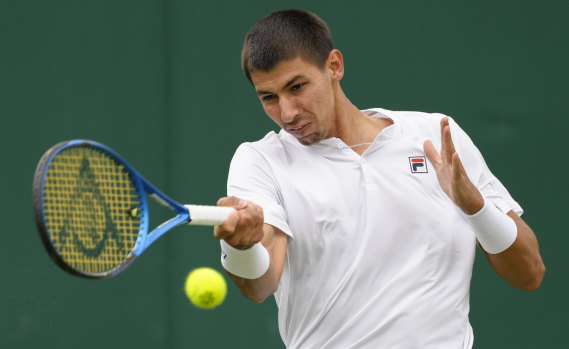 Alexei Popyrin is into the second round at Wimbledon for the first time in five years.