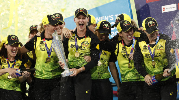 Australia's women won the T20 World Cup in their last competitive match in March.