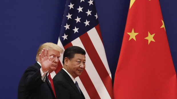 Donald Trump with his Chinese counterpart Xi Jinping in Beijing in November. 