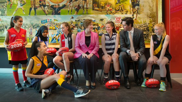 AFL commissioner Simone Wilke at the launch of the new AFLW teams last year.