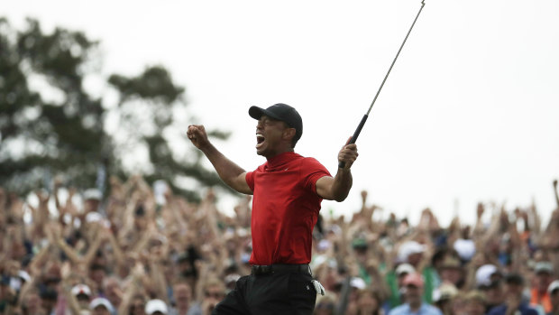 He's back: Tiger Woods seals a remarkable Masters win on Monday.