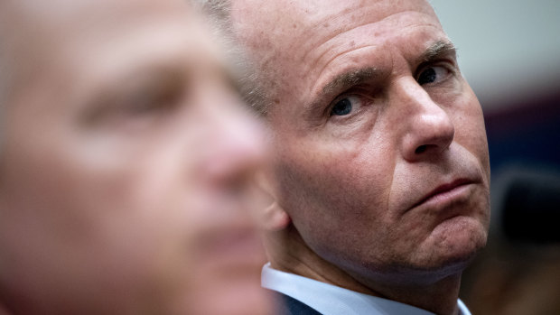 Dennis Muilenburg's pay packet was in focus on day two of his grilling in Washington.