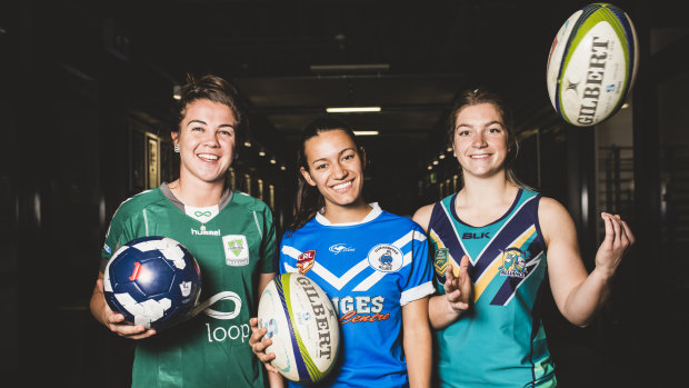 Sammie Wood, left, and Kasey Dragisic, centre, are out of the University of Canberra team, but Breanna Toze has been called up.