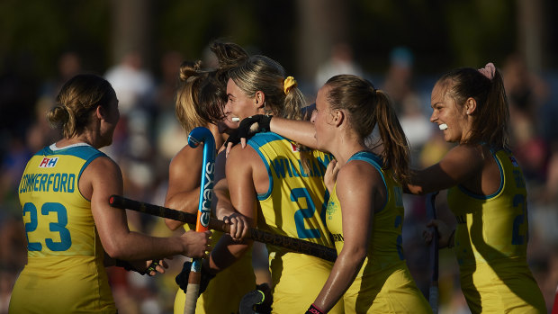 Ready: The Hockeyroos will face the USA on Saturday at 5pm at Sydney Olympic Park. 