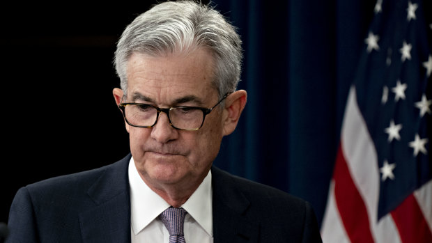 Federal Reserve Board chairman Jerome Powell. His Open Market Committee is divided and uncertain about the US outlook.
