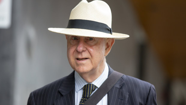 Mr Hayne's barrister Phillip Boulten, SC, arrives at Newcastle District Court.