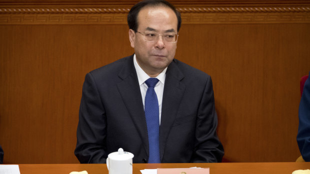 Then-party secretary of Chongqing, Sun Zhengcai, attends a plenary session of China's National People's Congress in the Great Hall of the People in Beijing in 2017.