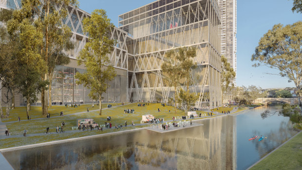 An artist's impression of the new Powerhouse Museum in Parramatta. 