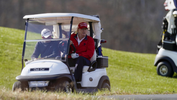 Donald Trump at the Trump National Golf Club in Sterling, Virginia, in 2020.
