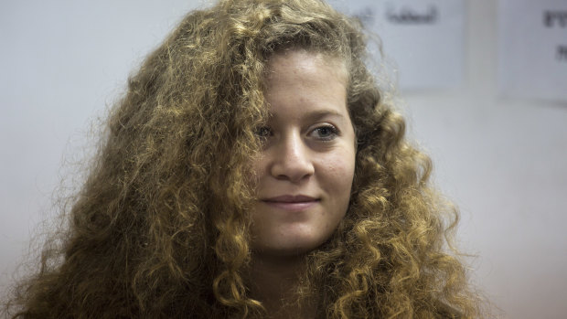 Teen Palestinian protest icon Ahed Tamimi in a courtroom at the Ofer military prison near Jerusalem. 