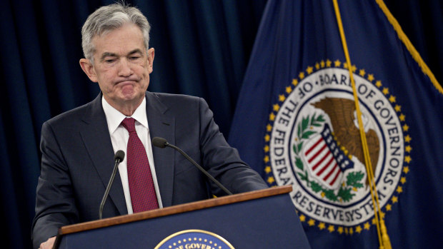 US Federal Reserve Board chairman Jerome Powell during the news conference in Washington that followed the Fed's decision to raise US interest rates on Wednesday.