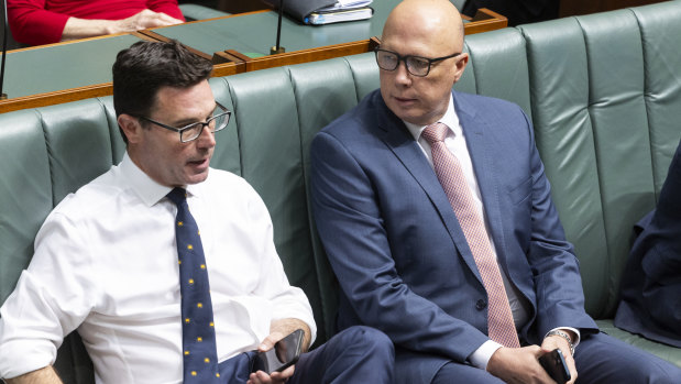 Nationals leader David Littleproud and Liberal leader Peter Dutton are working on the Coalition’s energy policy.