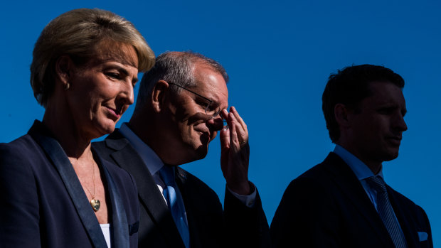 Prime Minister Scott Morrison visits Austral Ships, in the seat of Fremantle, with Liberal Senator Michaelia Cash and MP Andrew Hastie.