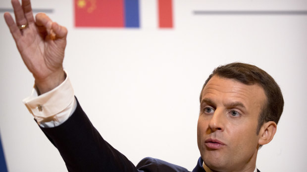 French President Emmanuel Macron visited the French embassy in Beijing earlier this year.